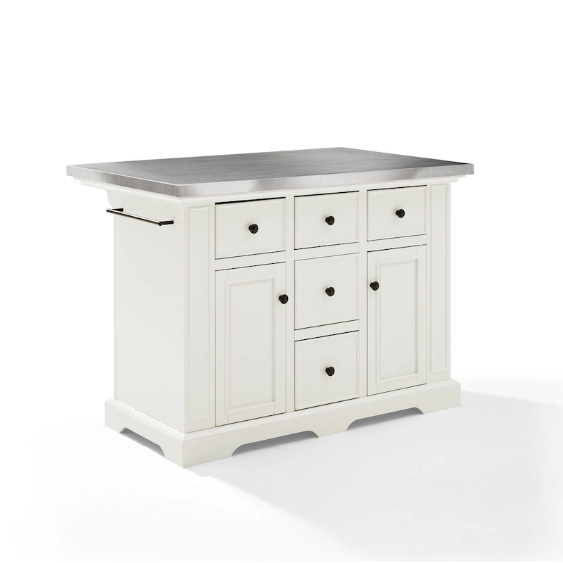 Crosley Julia Stainless Steel Top Kitchen Island - 50 W x32 D x 36 H