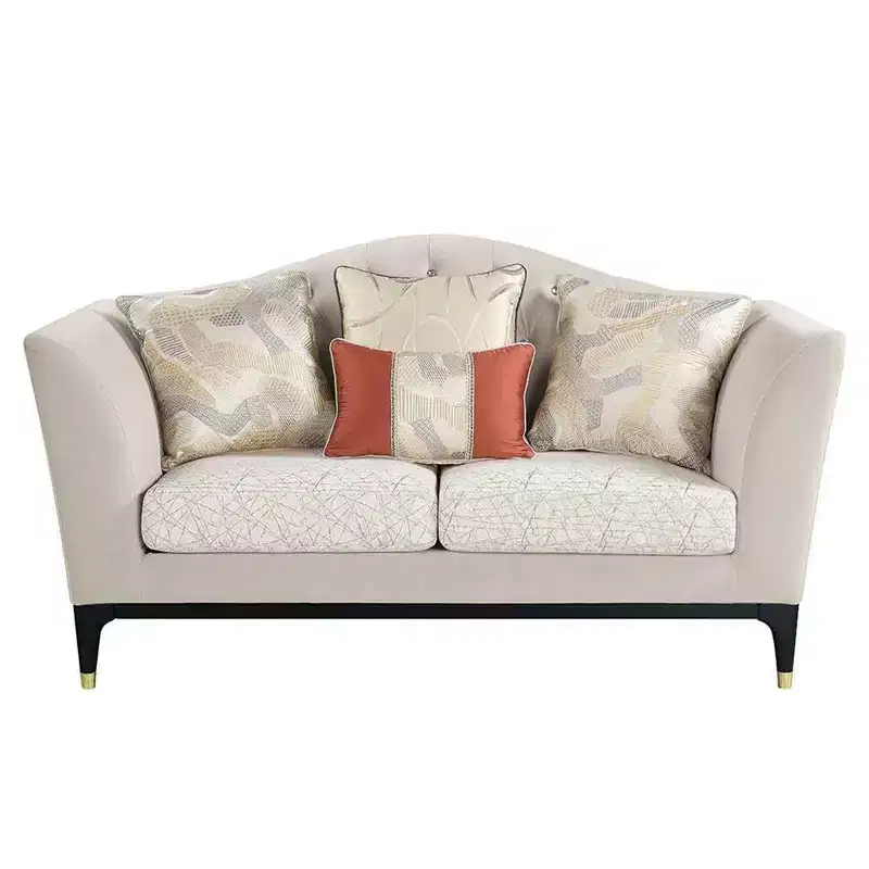 71 Tayden Sofas Beige Velvet: Acme Furniture, Crystal Tufting, Gold Accents