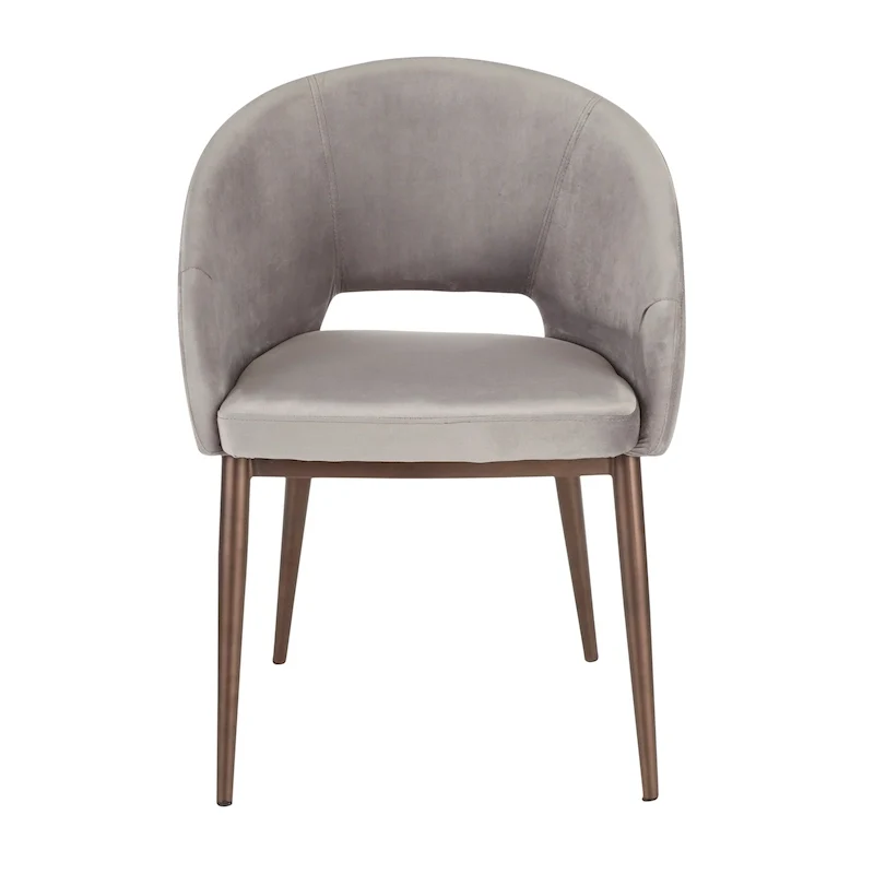 Upholstered Dining Chair with Copper Metal Legs