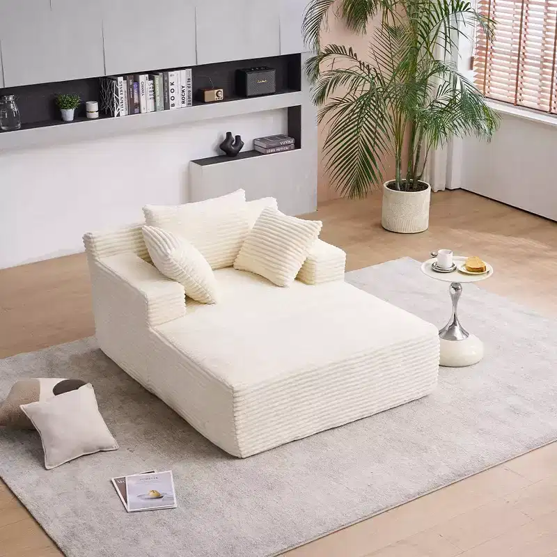 Oversized Corduroy Lounge Sleeper Sofa Chair with Pillows, Deep Seat, No Assembly