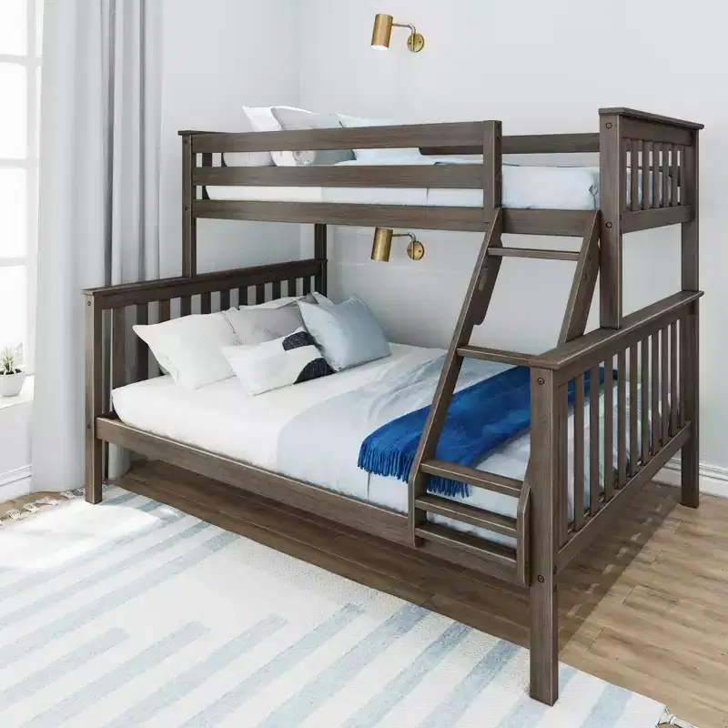 Max & Lily Solid Wood Twin XL over Queen Bunk Bed for Kids