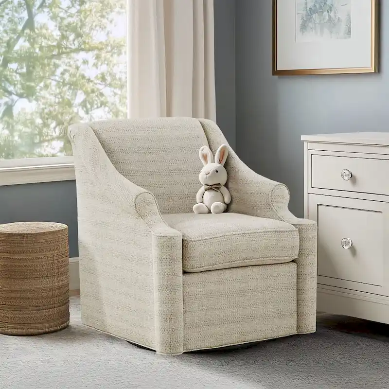 Madison Park Benton Tan 360 degree Swivel Glider Chair