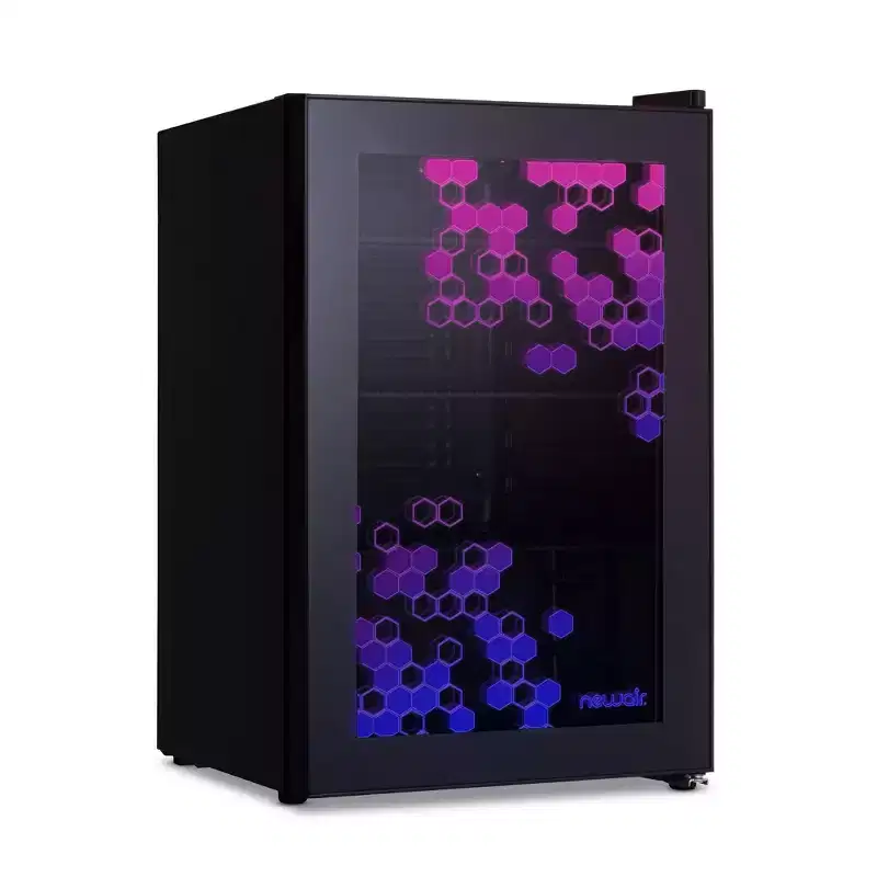 Newair Prismatic Series Beverage Fridge with RGB HexaColor LED Lights