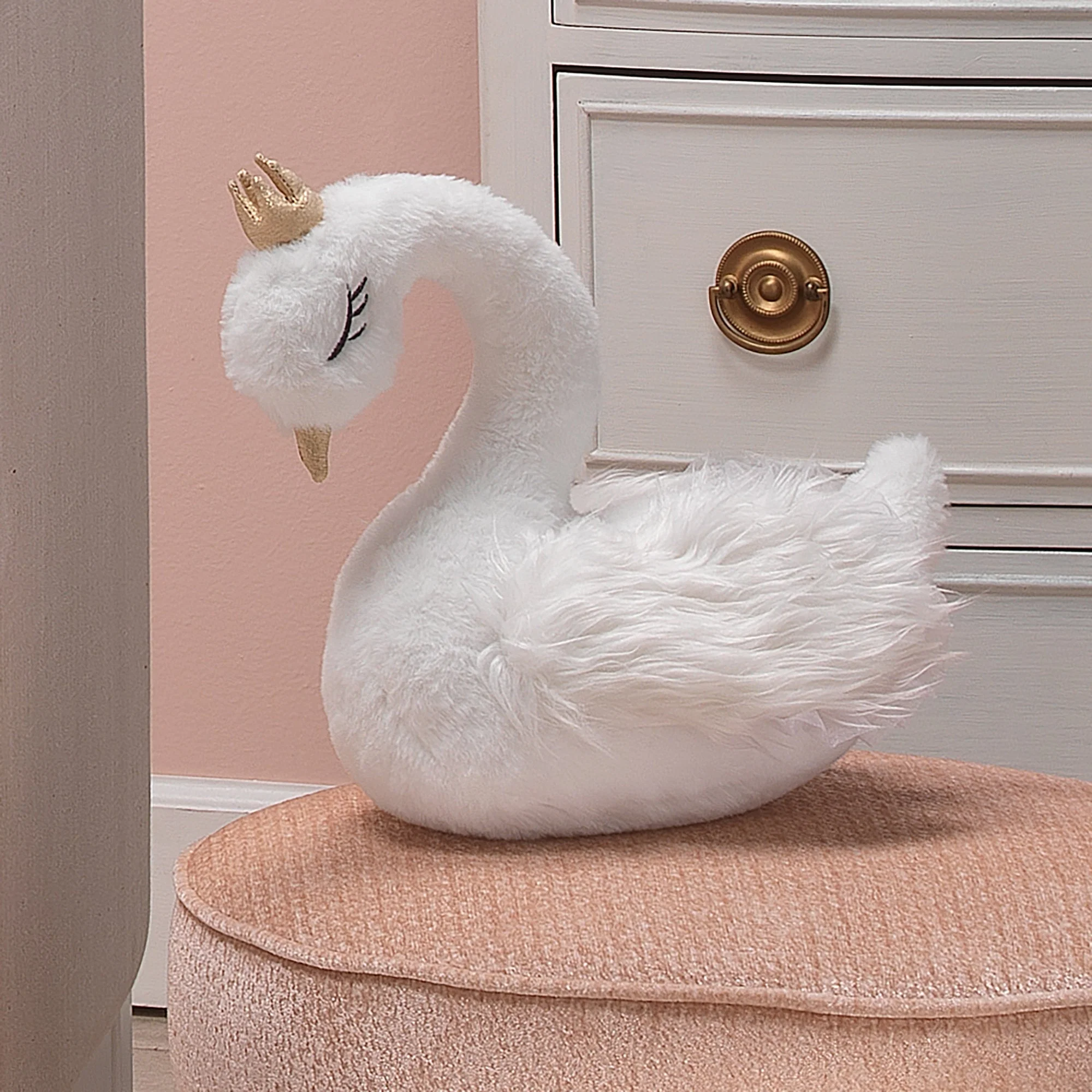White Swan Plush with Crown