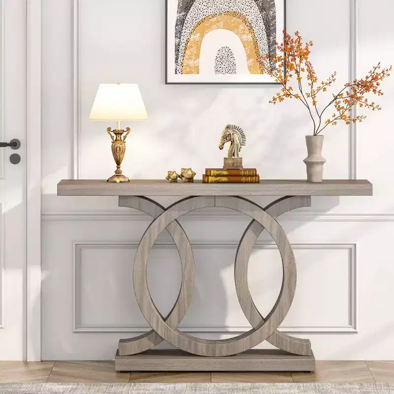 LITTLE TREE 55" Farmhouse Console Table Gray