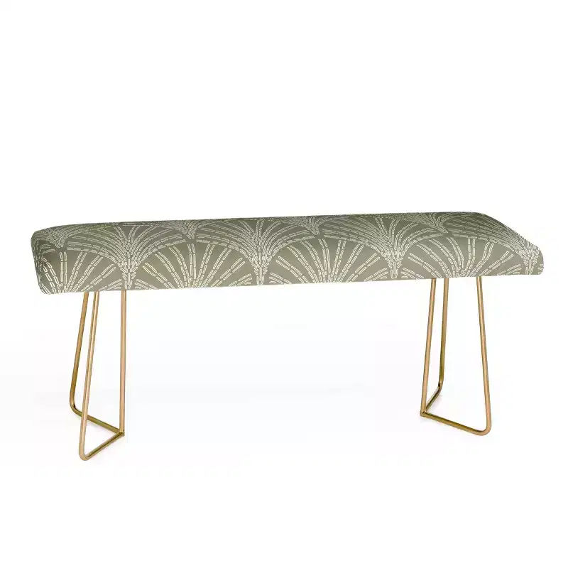Iveta Abolina Scallop Fan Sage Bench - Deny Designs