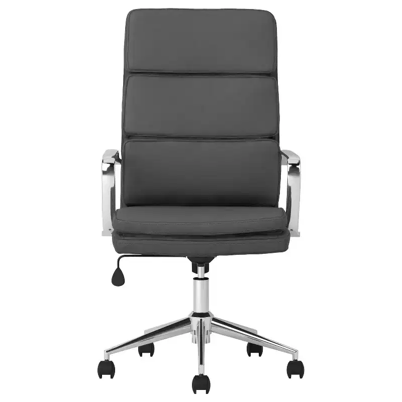 46.5 in.H Fixed Height Black Foam Ergonomic Office Chair with Lumbar Support
