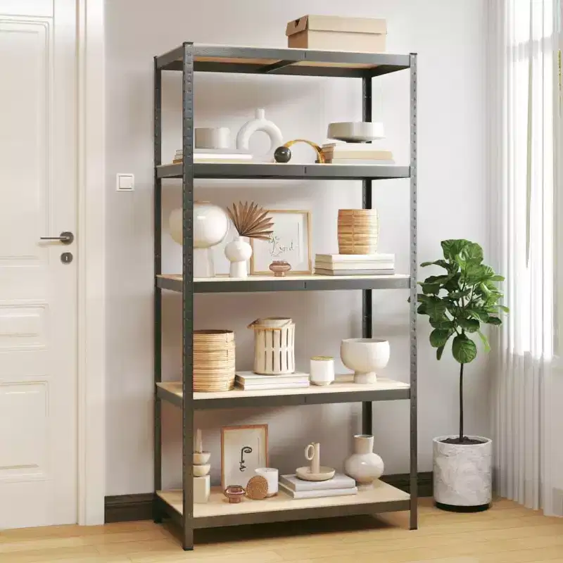 vidaXL 5-Tier Heavy-duty Shelf Steel&Engineered Wood, Gray