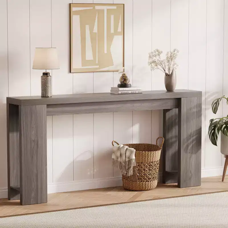COZONY 70.9 Narrow Farmhouse Console Table, Rustic Wooden Sofa Table for Entryway or Living Room