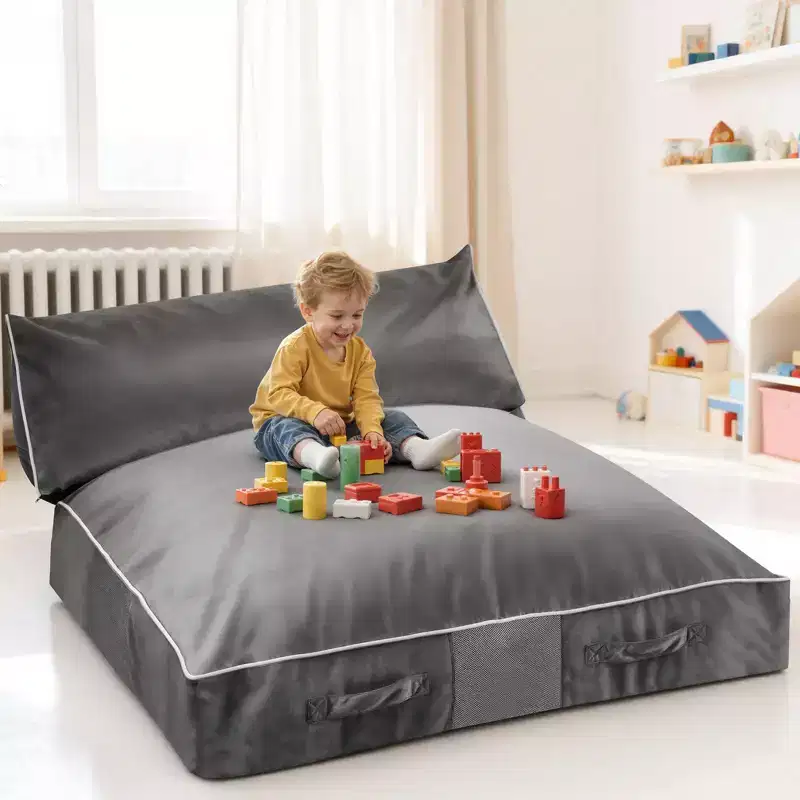 Crash Pad 5 x 4 5 ft Crash Pad for Kids Sensory with Foam Blocks and Washable Cover Large Soft Foam Landing Zone