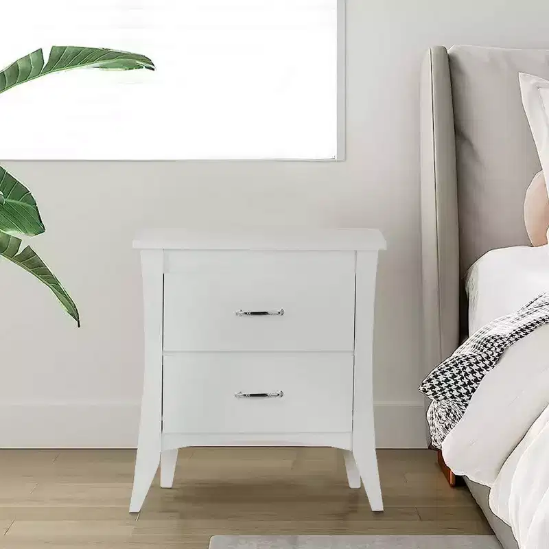 Royal Hampton Style 2 Drawers Wood Nightstand By Babb, White