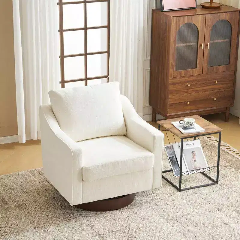 Karl Home Chenille Living Room Swivel Barrel Accent Chair