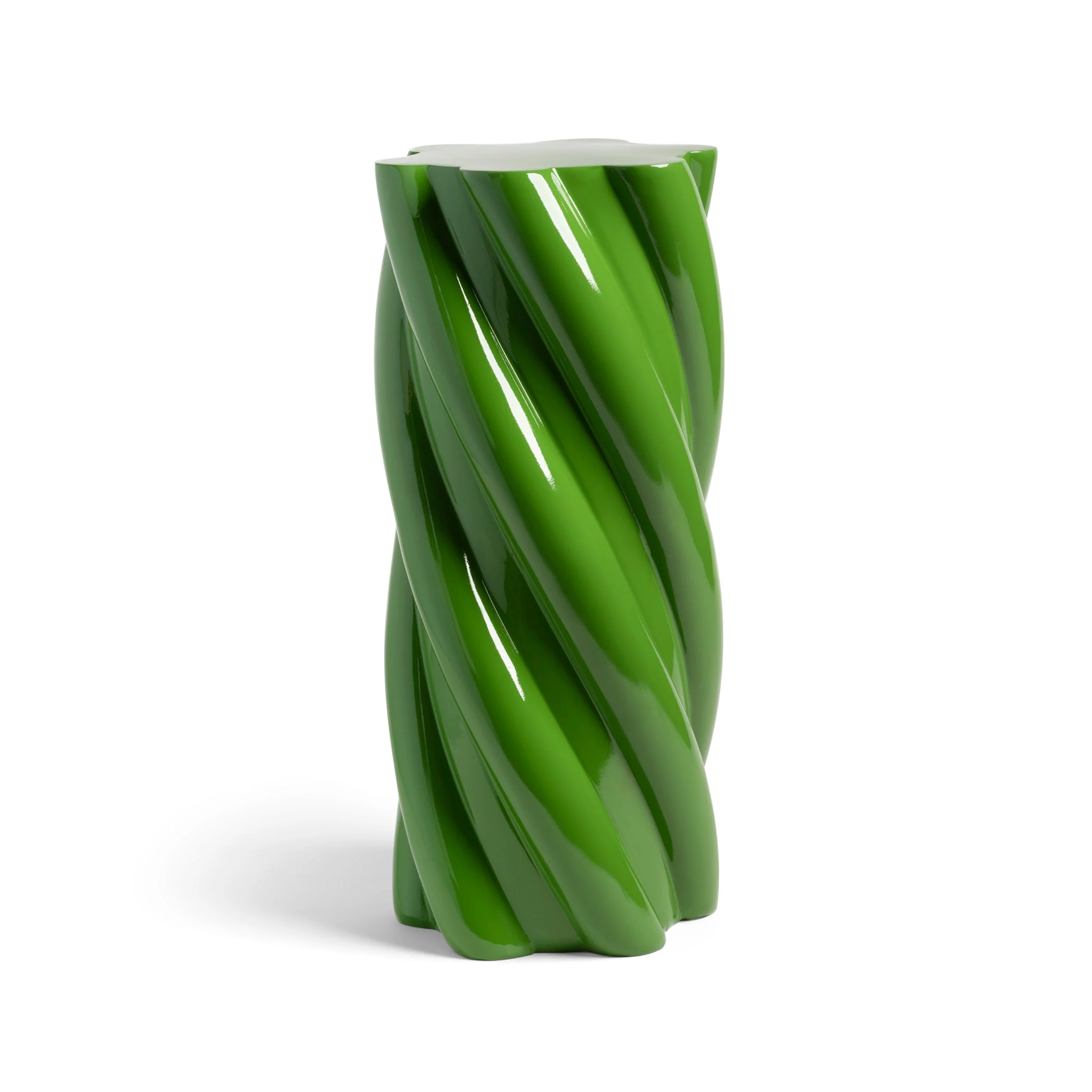 Playful Ceramic Green Side Table with Compact Accent Form for Living Rooms