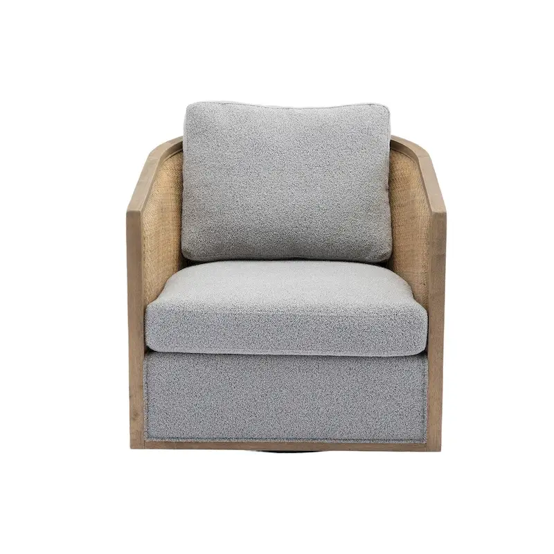 Comfortable circular sofa chair in living room, 360 degree rotating bucket club chair