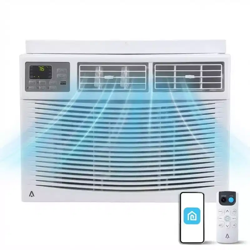 12000 BTU Window Air Conditioner Unit with Remote Control, Cools Rooms Up to 550 Sq ft, 3 Cooling & Fan Speeds Quiet Operation, Easy Install Kit