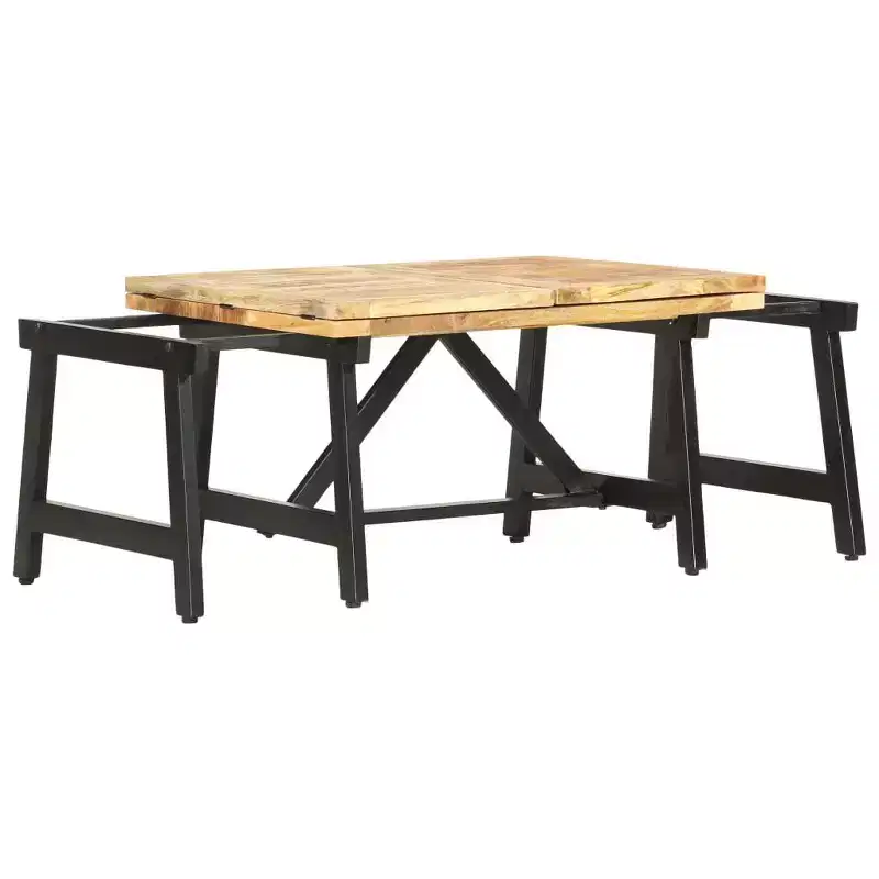 vidaXL Extendable Coffee Table 63x27.6x17.7 Solid Mango Wood
