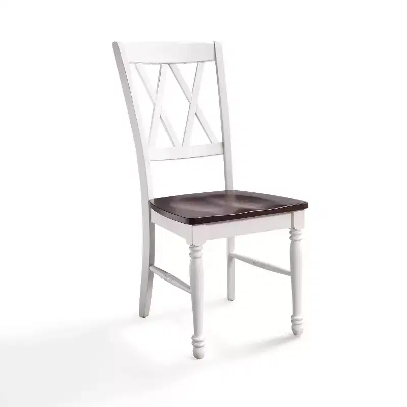 Set of 2 Shelby Dining Chair White - Crosley: Solid Hardwood, Traditional X-Back Design, Rubberwood Legs