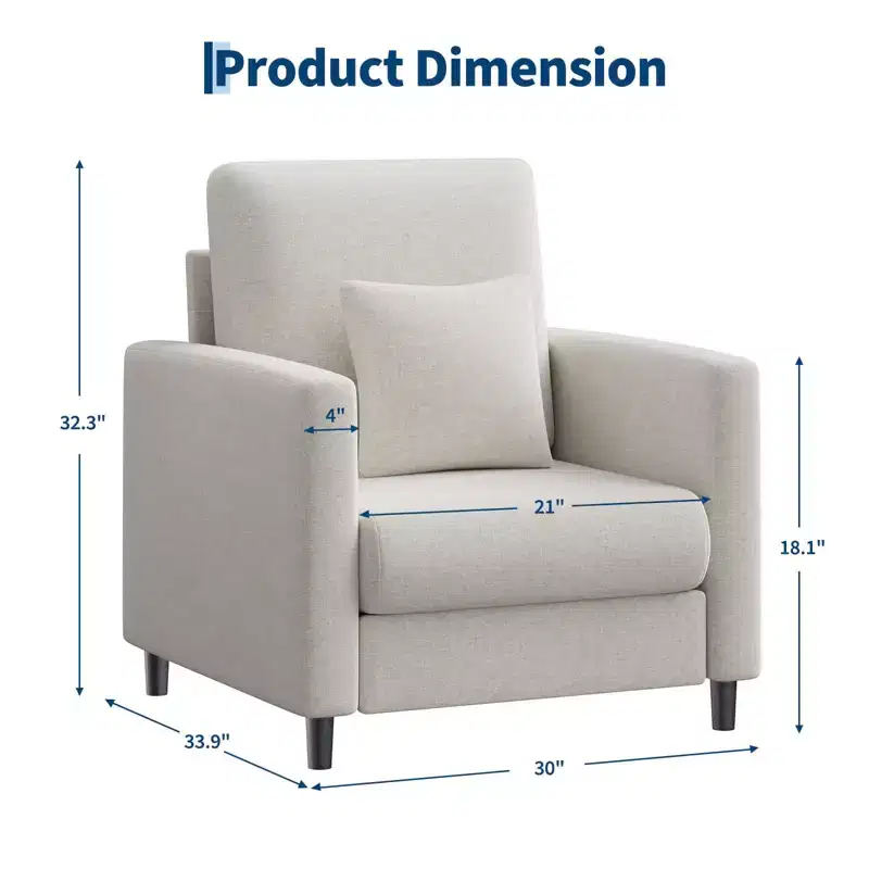 51 Cloud-Like Loveseat Sofa - Plush 2-Seater with Pocket Springs for Small Spaces Apartment Living Room