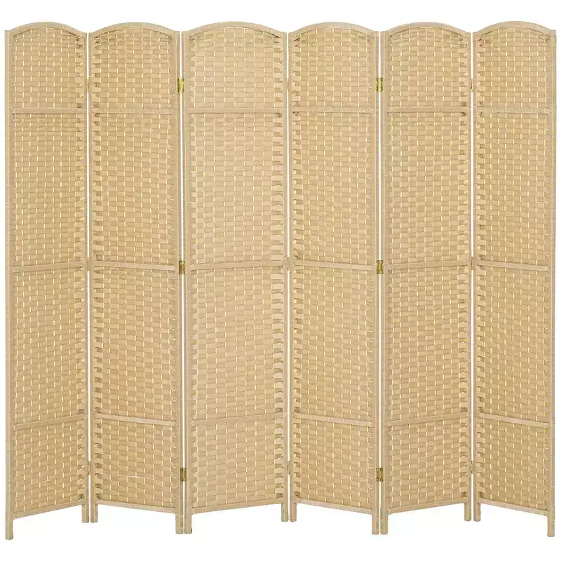 Folding Room Divider Screen 6 Panel 5.6 Feet Tall Privacy Screen Freestanding Room Partition for Home Office