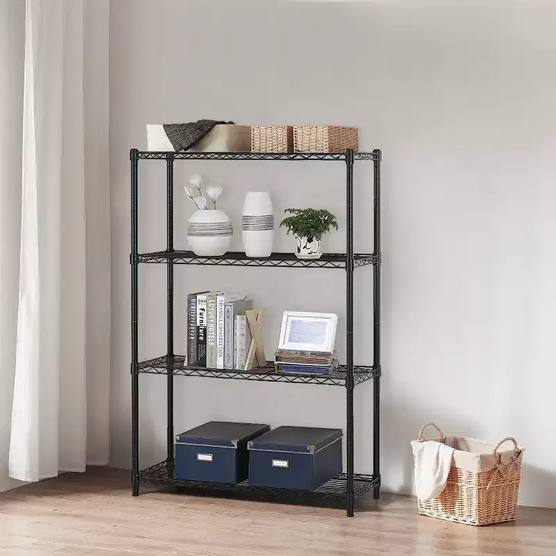 4 Tier Wire Shelving Unit Heavy Duty Storage Rack Metal Shelf Garage Organizer Wire Rack