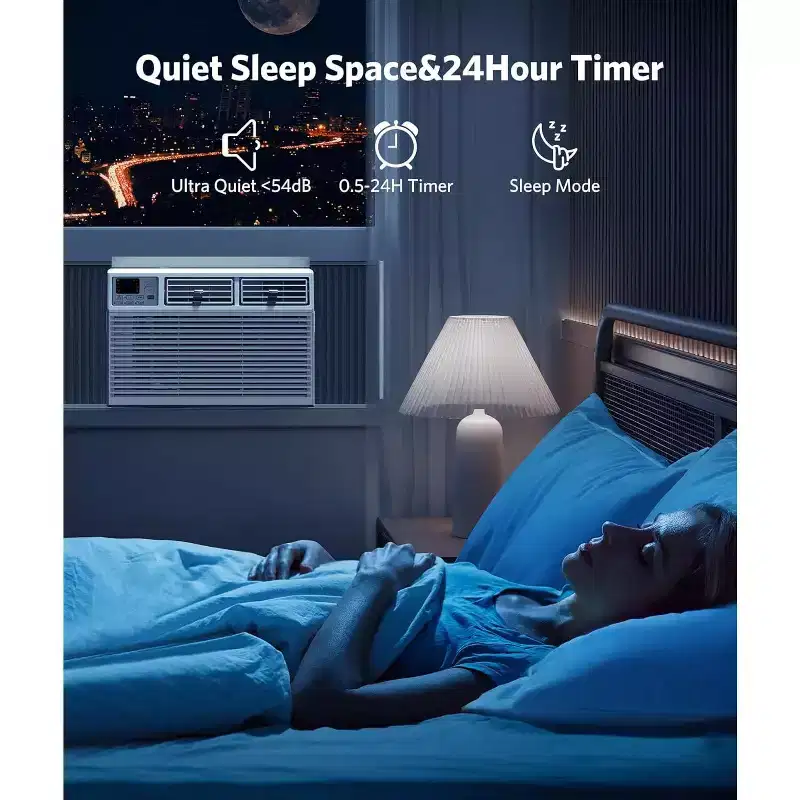 ZAFRO 14,000 BTU Window Air Conditioner Cools up to 650 Sq. ft, Ultra Quiet Window AC Unit with Remote Control
