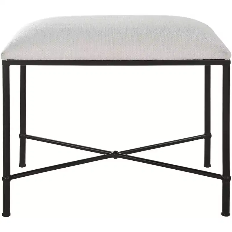 Avenham 24 Wide White Fabric Small Bench