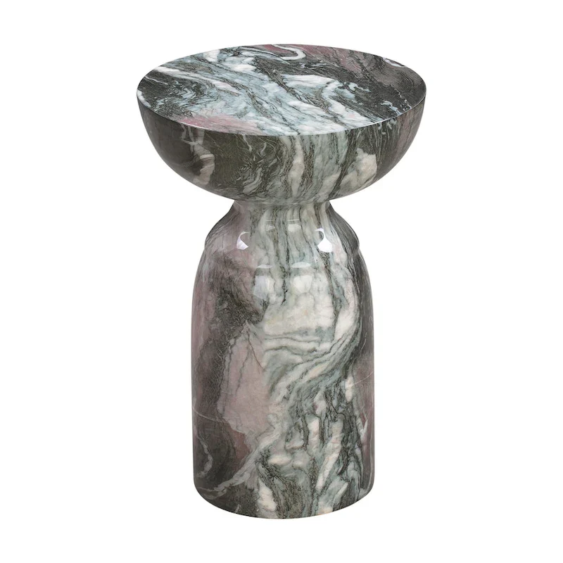 Grey Marble Side Table, Concrete, Single