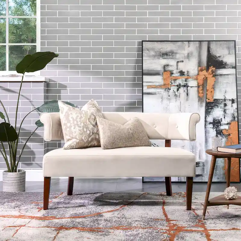 Jared 51 Modern Recessed Arm Tufted Bench Settee