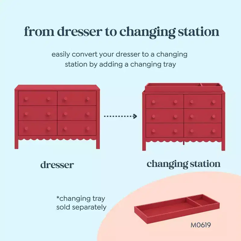 Scallop 6-Drawer Dresser