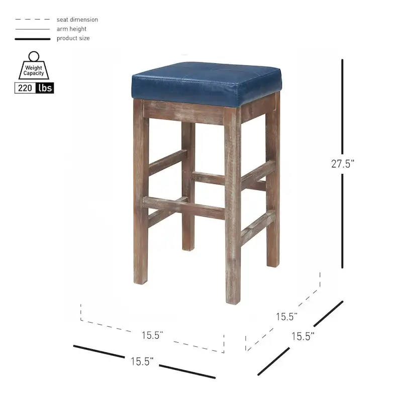 Bonded Leather Backless Counter Stool - 27