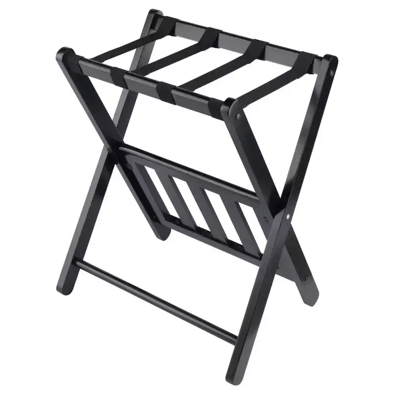 Wood Luggage Rack with Shelf – 24.8