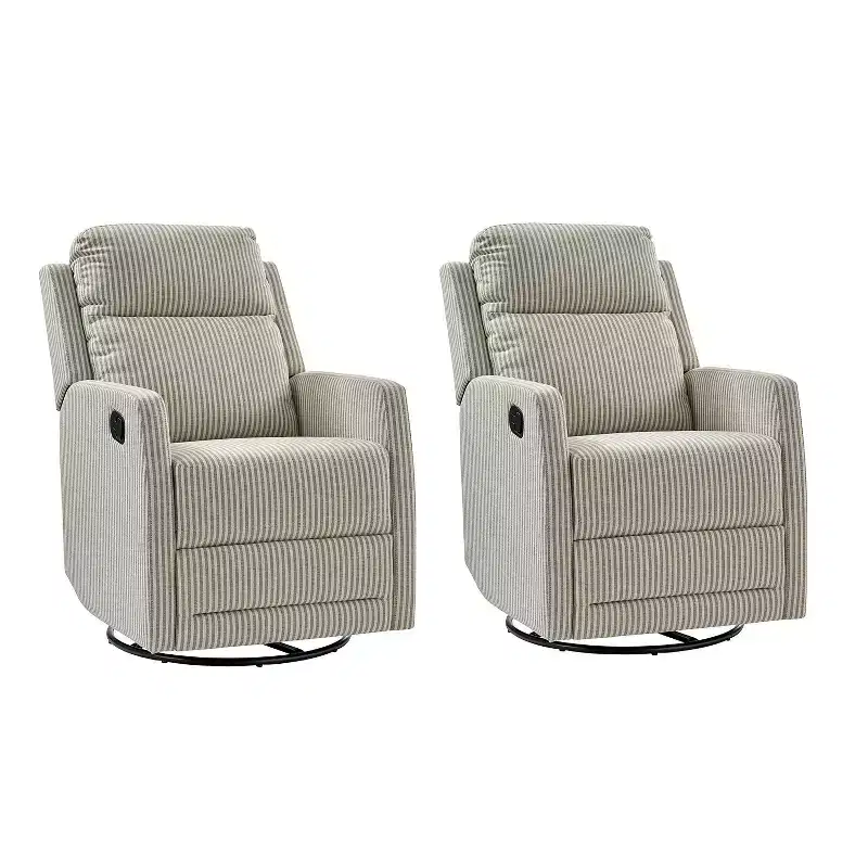 Elena Modern Swivel Polyester ReclinerArtful Living Design