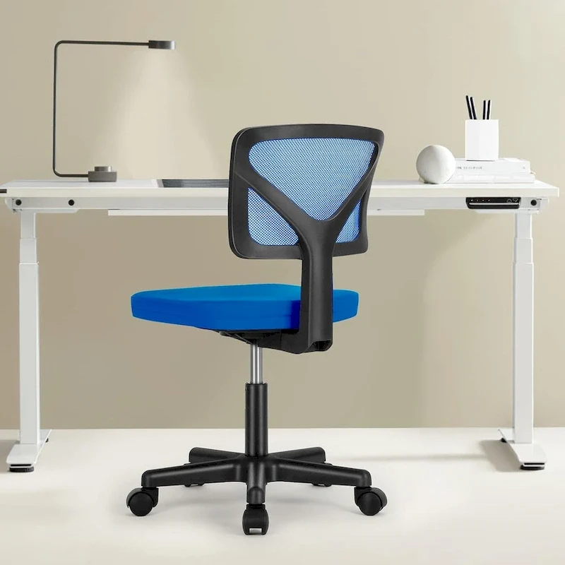 Comfy PU Leather Upholstered Office Chair, Home Desk Chair with Arms & Adjustable Swivel