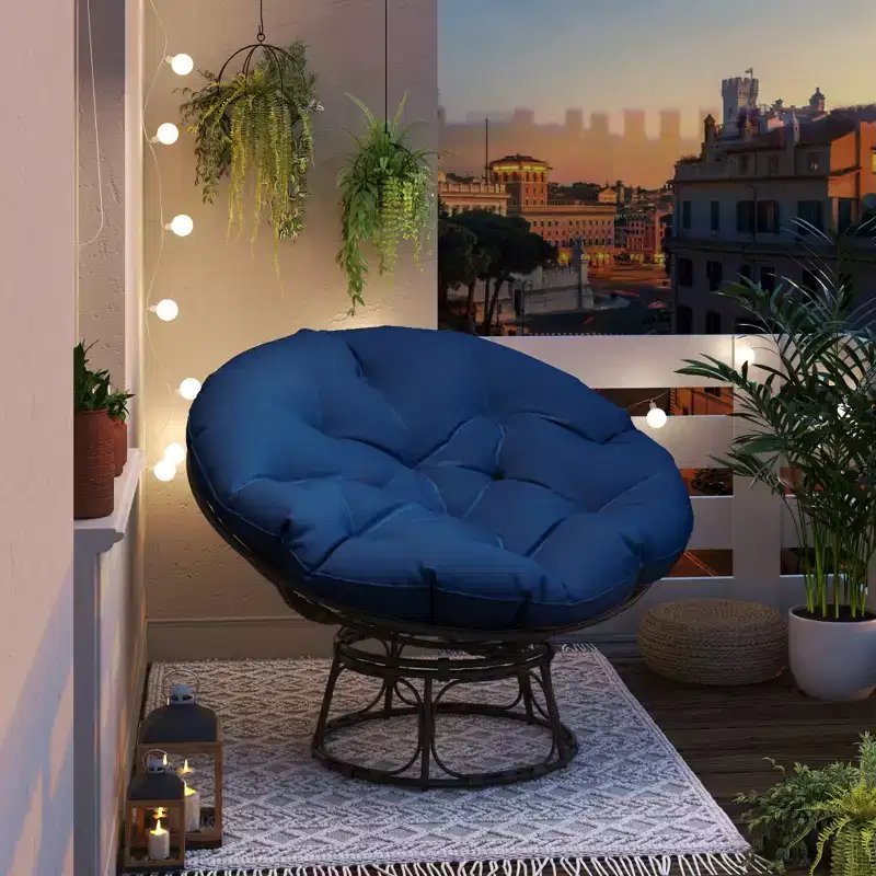 Papasan Patio Chair with Cushions