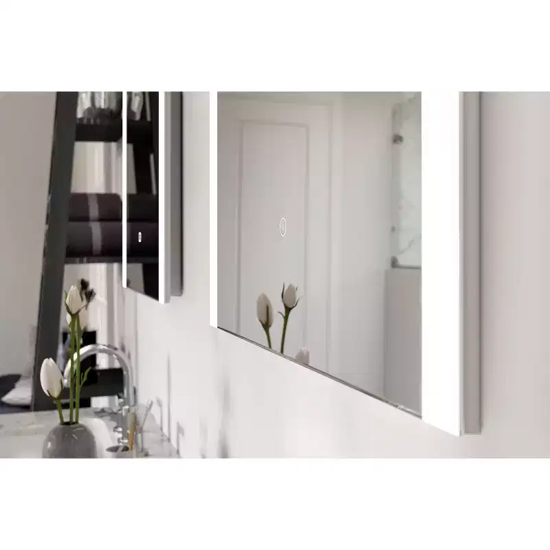 24"x30" Premium Lumen Single Frameless Fixed Color Temp LED Wall Mirror with Anti Fog Glass - Tosca: Touch Control, Wall Mounted Vanity Mirror