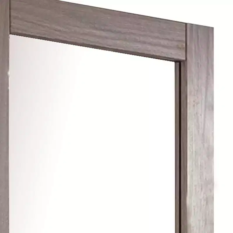Rectangular Dresser Mirror with Gray Brazilian Pine Wood Frame