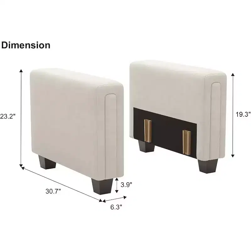 Belffin Modular Velvet Tufted Armrest Pair