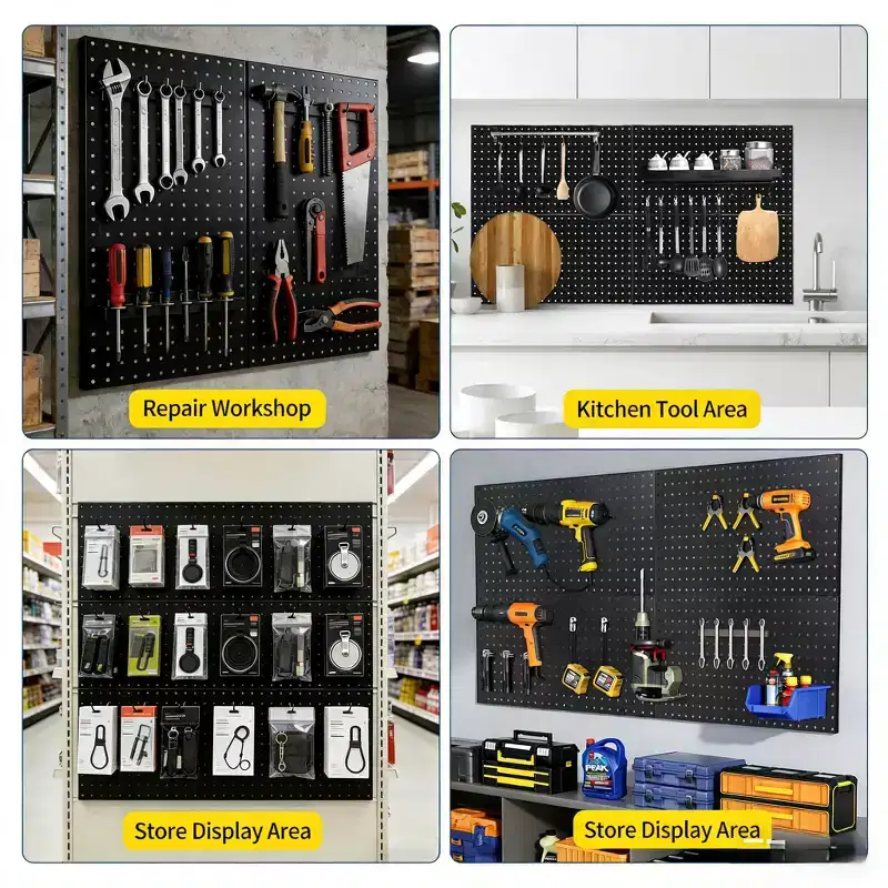 Metal Pegboard Panels, 48X24 Peg Board Wall Organizer with Flexible Layout for Garage Storage, Workshop, Kitchen and Craft Room