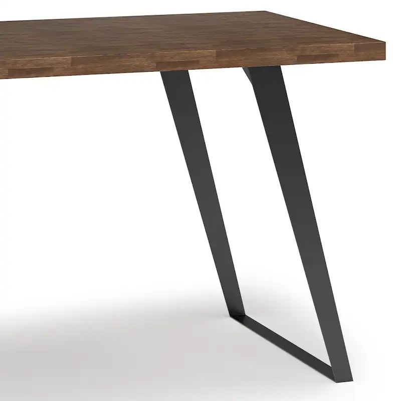 WYNDENHALL Mitchell SOLID ACACIA WOOD Modern Industrial 54 inch Wide Flat Top Desk