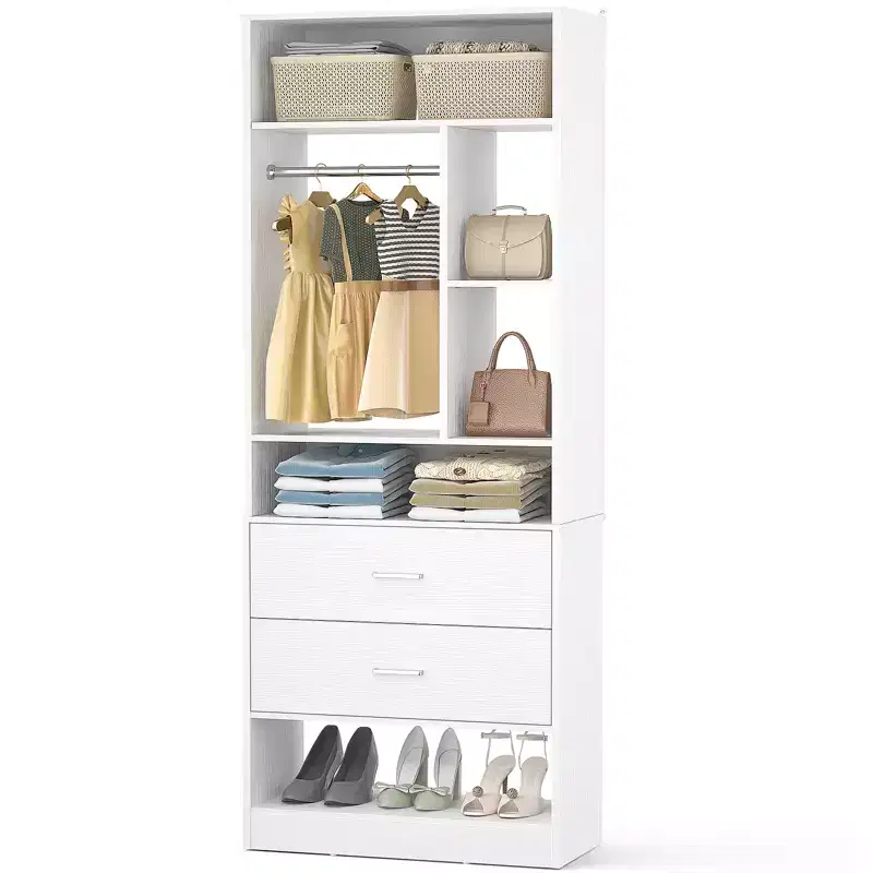 Closet System with 2 Wood Drawers