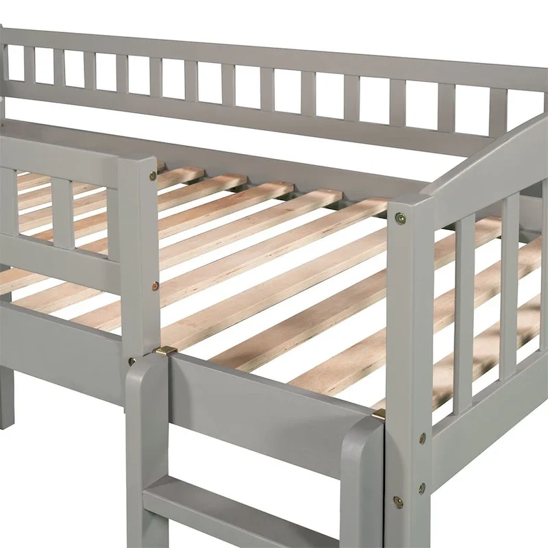 Twin size Loft Bed with Slide and Ladder