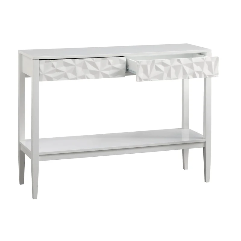 Sofa Table with Geometric Drawer Fronts and Lower Shelf