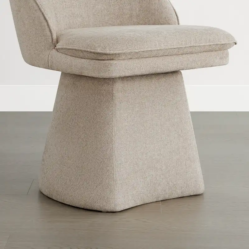 Darah Upholstered Swivel Armless Dining Chair Double-layered Cushions