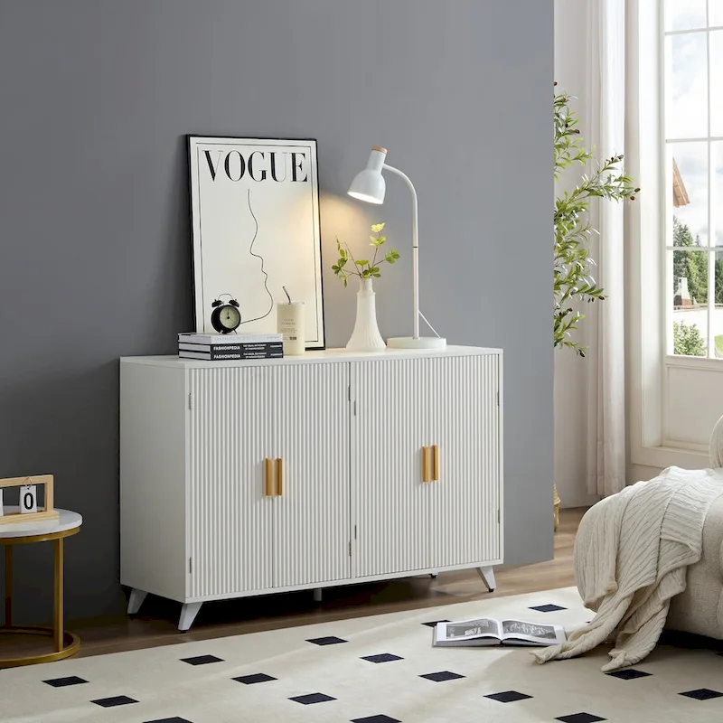 4-Door Sideboard Buffet Cabinet with Removable Shelves