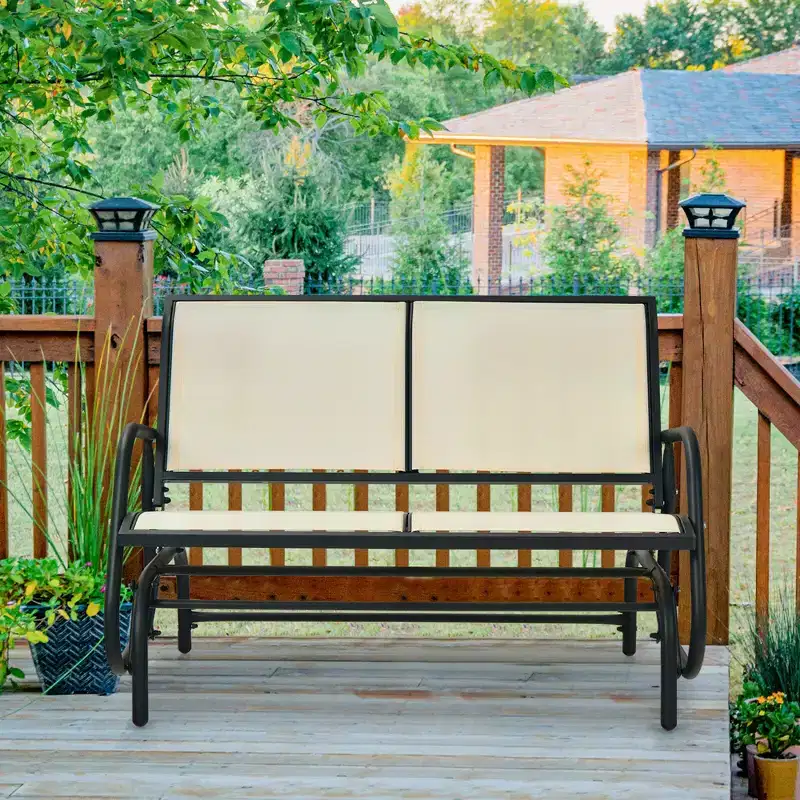 Costway Patio Swing Glider Bench Loveseat Rocking Chair Backyard Poolside