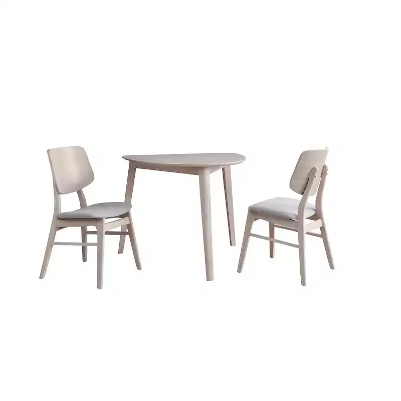 New Classic Furniture,Oscar 3-Piece Wood Dining Set, White Ash