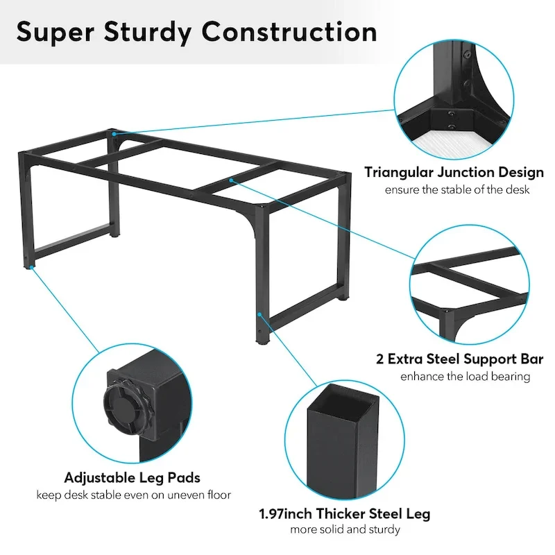 70.8 Large Computer Desk Conference Table with Thicken Frame