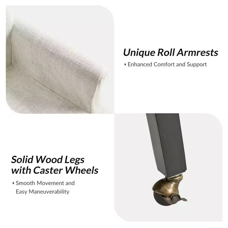Arnold dining chair Set of 4 roll arms|ARTFUL LIVING DESIGN