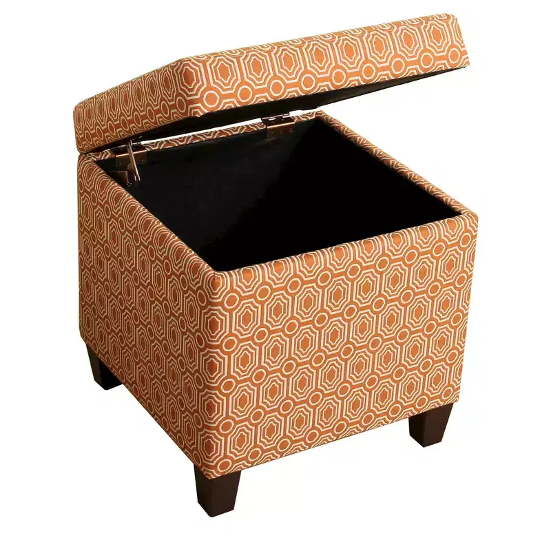 Storage Cube Ottoman - Orange