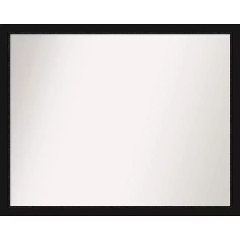 30" x 24" Non-Beveled Narrow Bathroom Wall Mirror Black -: Includes Mounting Hardware, Polystyrene Frame